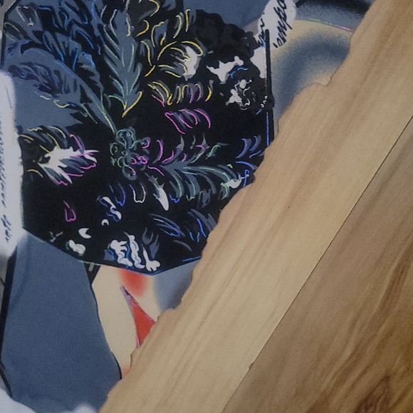 Vintage Remnant Fabric 80s novelty print As Is - Picture 12 of 15